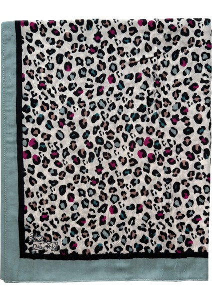 Mint Kenarlı Leopar Desenli Şal modelleri