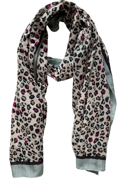 Mint Kenarlı Leopar Desenli Şal fırsatları
