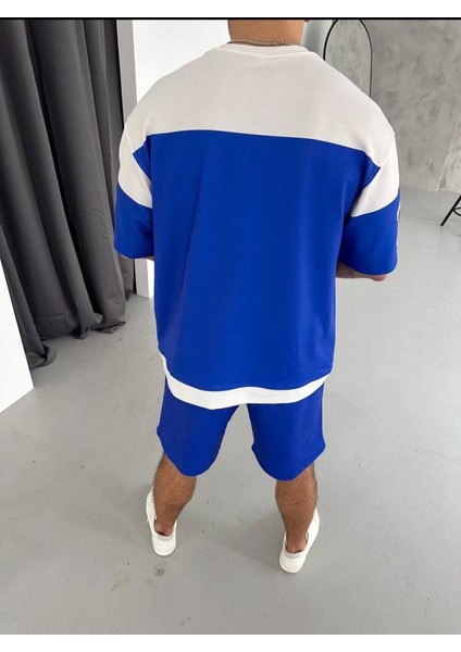 Dijital 00 Baskılı Şortlu Takım - Mavi modelleri