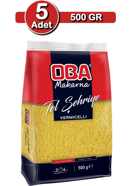 Tel Şehriye Makarna 500 G x 5 Adet | Aile Tipi Çoklu Paket