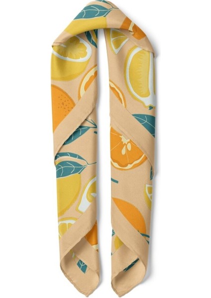 Turuncu Limon Desenli Fular fiyatları