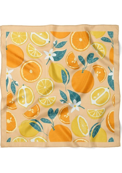 Turuncu Limon Desenli Fular modelleri