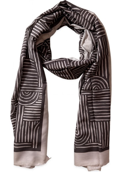 Siyah Geometrik Desenli Şal fiyatları