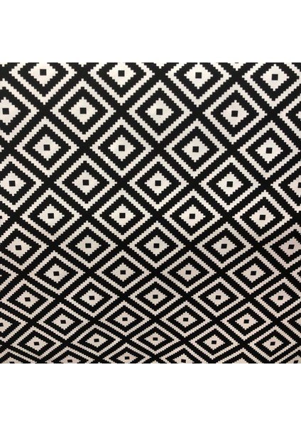 Lüks Duck Keten Kumaş , Duck Bezi (100X180) Siyah-Beyaz Geometrik Desenli (Yüksek Kontrast) fırsatları