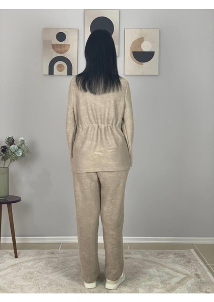 Kadın Vizon Dalgıç/Scuba Dik Yaka Cepli Örme Alt-Üst Takım Vizon fırsatları