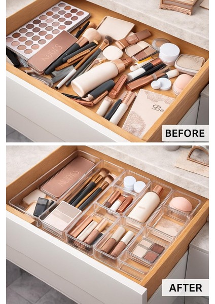 12'li Dolap Içi Çekmece Düzenleyici - Ayarlanabilir Makyaj Organizer-Mutfak Çekmece Içi Kaşıklık modelleri