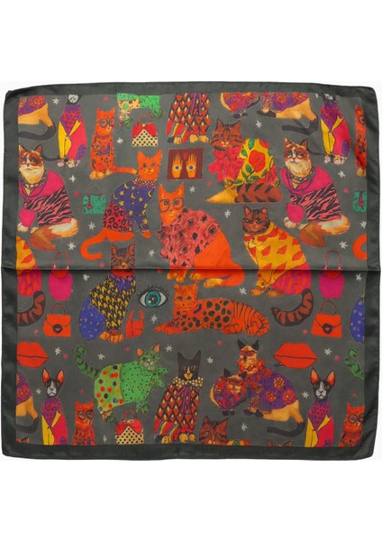 Renkli Kedi Desenli Kadın Fular fiyatları