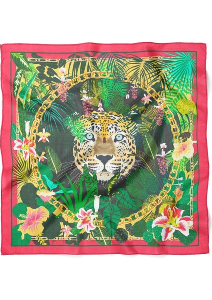 Leopar Desenli Tropikal Fular modelleri