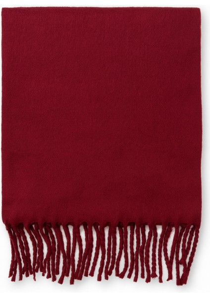 Kadın Bordo Püsküllü Soft Dokulu Klasik Şal modelleri