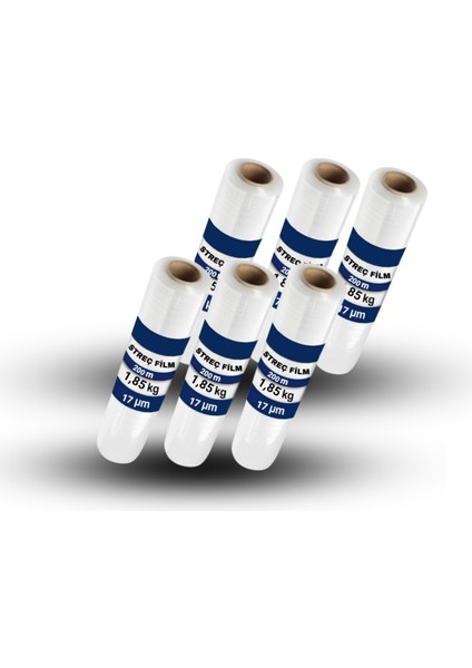 Şeffaf El Tipi Streç Film 6 Adet 17 Mikron 200 Metre 6x1,85kg