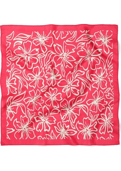 Pembe Çiçek Desenli Fular modelleri