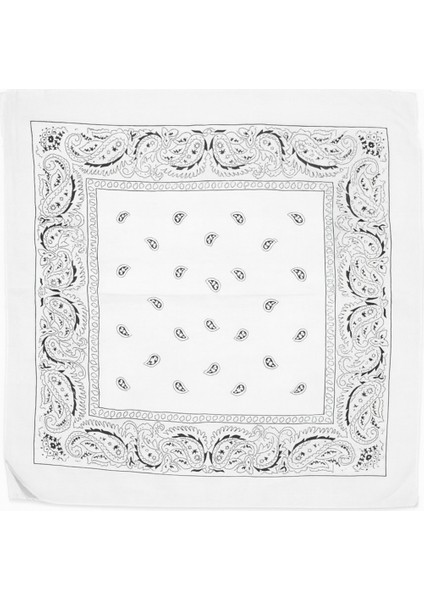 Beyaz Bandana Desenli Kare Fular fiyatları