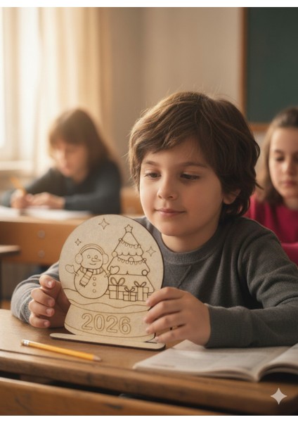 Ahşap Kar Küresi Boyama Seti, Eğlenceli ve Yaratıcı Etkinlik Için Ideal Seçim