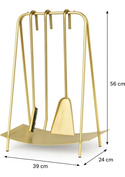 Premium 4 Lü Gold Hazneli Dekoratif Şömine Aksesuar Seti fiyatları