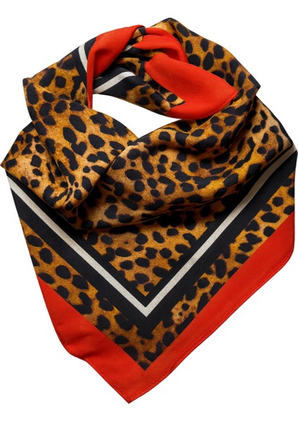 Leopar Desenli Kare Fular
