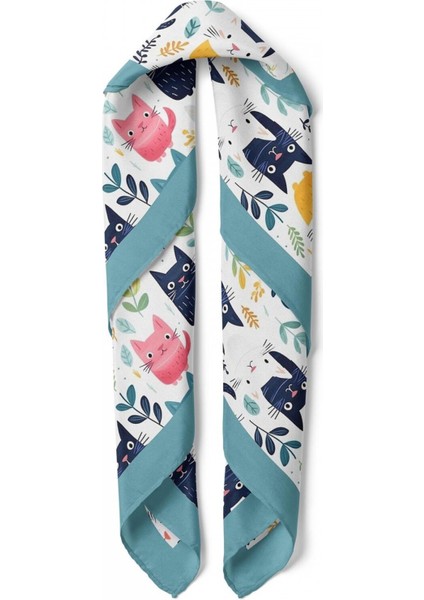 Renkli Kedi Desenli Fular fiyatları