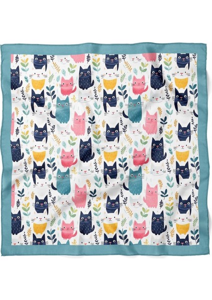 Renkli Kedi Desenli Fular modelleri