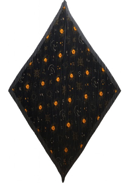 Siyah Yıldız ve Ay Desenli Piliseli Kadın Fular fiyatları