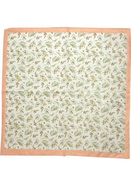 Somon Kenarlı Zeytin Dalı Desenli Ipeksi Fular fiyatları