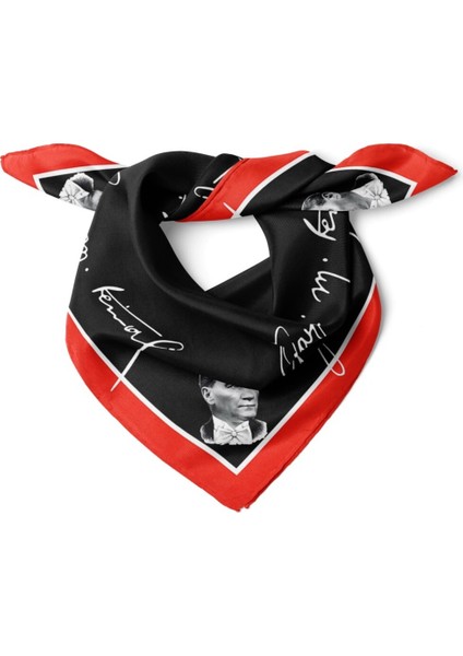Atatürk Imzalı Siyah Fular