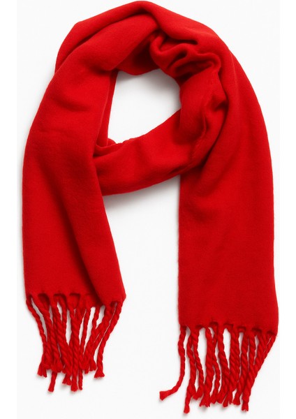 Kadın Kırmızı Püsküllü Yumuşak Dokulu Şal fiyatları