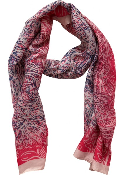 Kırmızı ve Lacivert Desenli Şal fırsatları