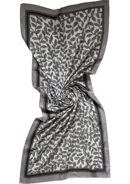 Gri Zeminli Yaprak Desenli Şal fiyatları