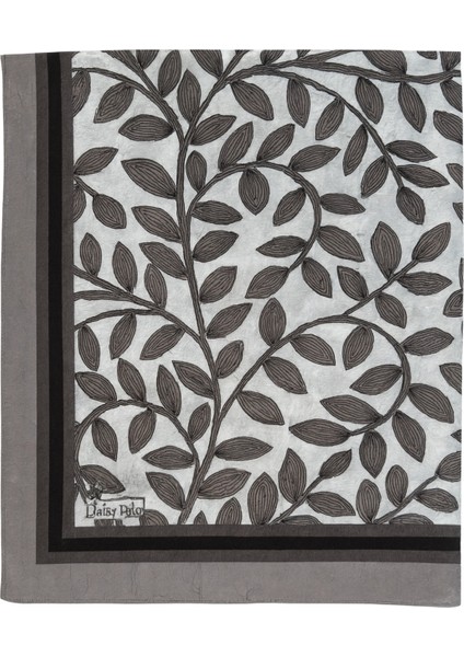 Gri Zeminli Yaprak Desenli Şal modelleri