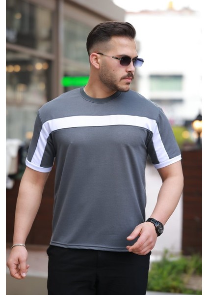 Erkek Şerit Detaylı Kısa Kollu T-Shirt