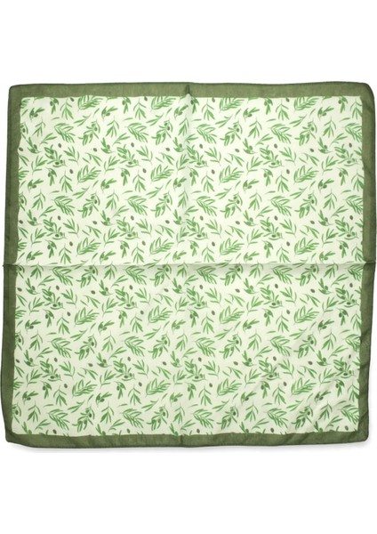 Zeytin Dalı Desenli Yeşil Ipeksi Fular fiyatları