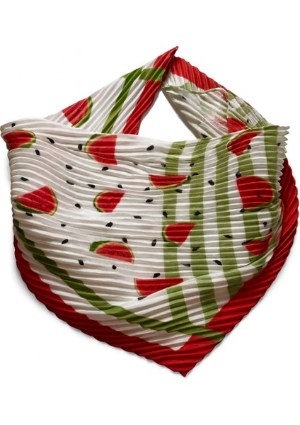 Karpuz Desenli Piliseli Kadın Fular