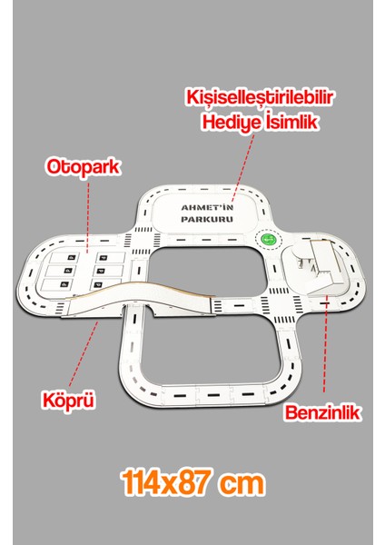 Eğitici ve Eğlenceli Ahşap Oyuncak Araç Parkuru, Yarış Pisti, Yapım ve Puzzle Seti