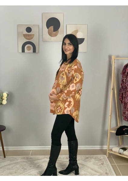 Kadın Tek Cepli Desenli Kalın Oduncu Ceket Gömlek (Kiremit) Stand indirimleri
