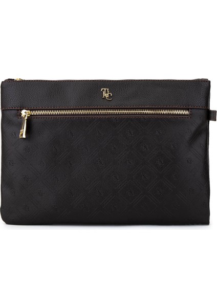 Erkek Suni Deri Kahverengi Clutch Çanta 743 2337 Bn Cnt SK25-26 Kahve Mng