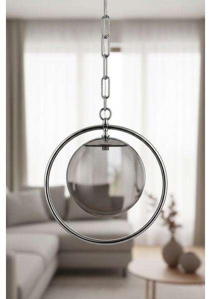 Metal Krom Raven Tekli Avize