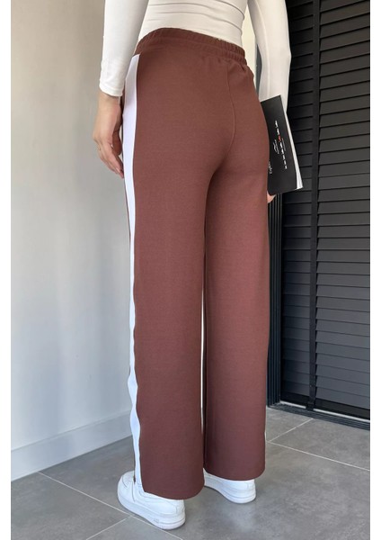 Kadın Yüksek Bel Yan Şeritli Bel Lastikli Palazzo Eşofman Altı P-00019375 fırsatları
