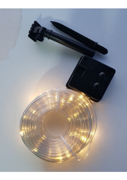 100 LED 12 Metre Sarı Flex Peri LED Işık Güneş Enerjili Solar Bahçe Balkon Ağaç Lambası Aydınlatması modelleri