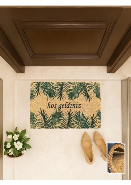 Palme 40X60 cm Coco Kapı Önü Paspası Palmiye Yaprağı