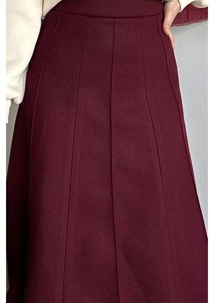 Bel Lastikli Çimalı Kaşe Tesettür Etek P-00019338 fırsatları