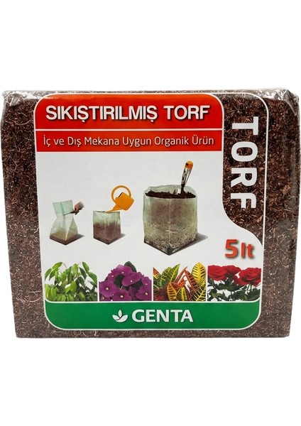 Sıkıştırılmış Torf 5 L – Iç ve Dış Mekan Için Organik Yetiştirme Harcı