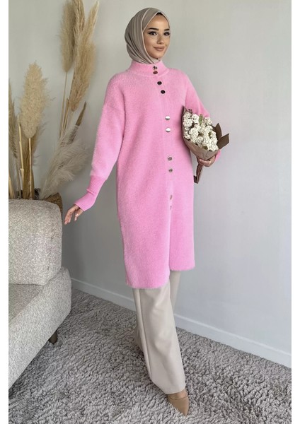 Yumoş Iplik Tesettür Uzun Hırka P-00014475