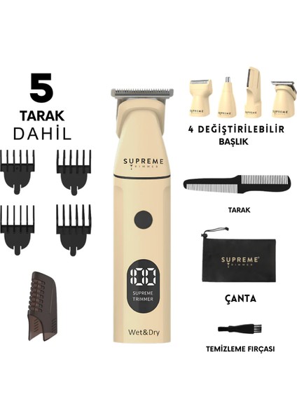 Multigroomer 4.0 Islak/kuru 14 Parça Set Tıraş Makinesi – Saç Sakal Yüz Vücut Burun Kulak Tıraş Makinesi 4 Manyetik Başlık, Pil Ekranı, Seyahat Kilidi modelleri