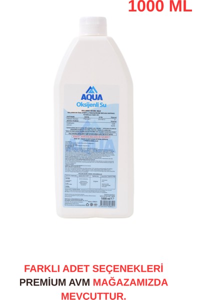 Oksijenli Su 1000 ml | Cilt ve Yüzey Temizliği Için Oksijenle Güçlendirilmiş Formül