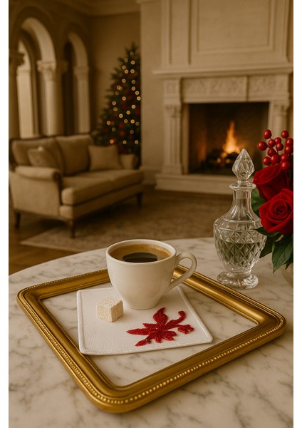 El Emeği Premium Kahve Sunum Altlığı – Nakışlı Şık Sunumluk,yılbaşı Hediyelik Özel Ürün fiyatları