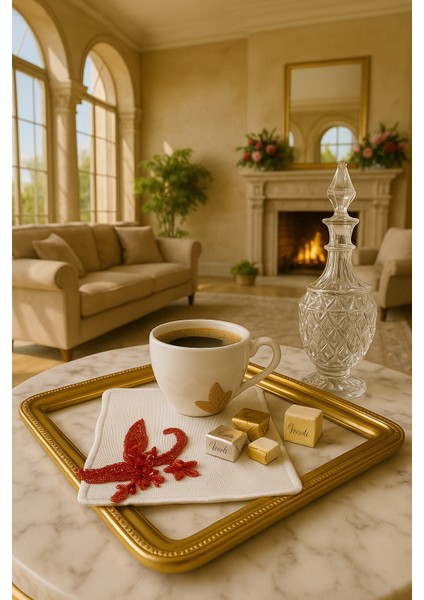 El Emeği Premium Kahve Sunum Altlığı – Nakışlı Şık Sunumluk,yılbaşı Hediyelik Özel Ürün modelleri