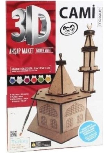 3D Ahşap Camii Maket, Eğlenceli ve Şık Hobi Seti