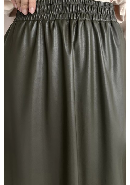 Bel Lastikli Cepli Deri Tesettür Etek P-00019336 fırsatları