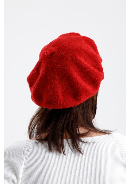 Kırmızı Yünlü Peluş Fransız Ressam Şapka I Bere indirimleri