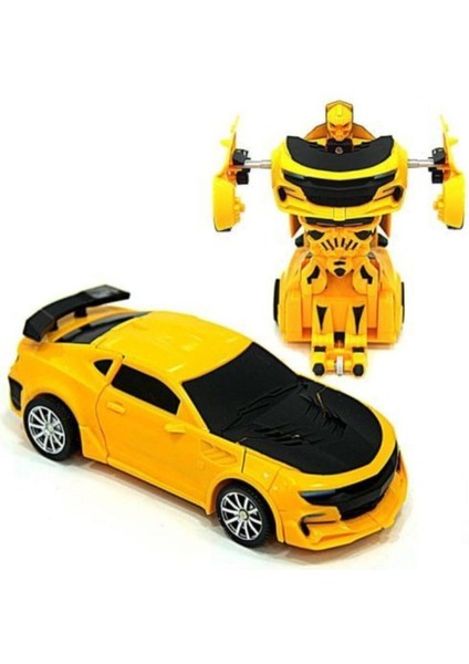 Beyaz Robot Olan Araba Bumblebee, Eğlenceli ve Hareketli Oyuncak Araba