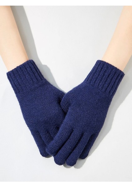 Erkek Eldiven Kışlık Örgü Eldiven Lacivert modelleri